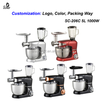 Mixeur Électrique Westchef Allemand 6 Vitesses avec Moteur en Cuivre 1000W, Batteur à Œufs, Fouet, Bol en Acier Inoxydable 5L