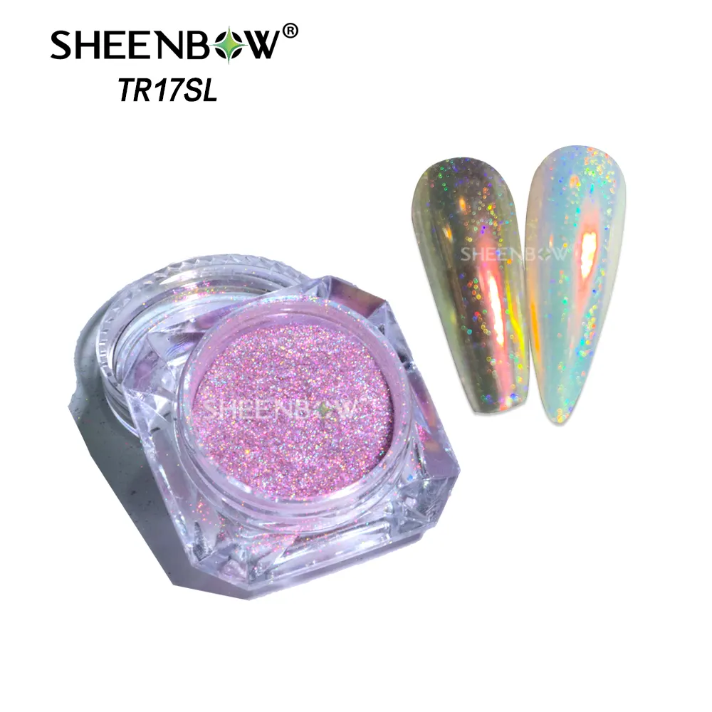 Sheenbow popular manicure high quality eyeshadow nail art auora laser mermaid mirror effect powder