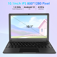 Ordinateur portable étudiant abordable 10,1'' Android 12 Allwinner A133 Quad-Core 2 Go de RAM 64 Go de stockage, fin et léger pour l'éducation et les enfants