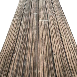 Chapa de madera de ébano negro natural al por mayor chapa de ébano negro de grado AA chapa de madera para suelo de muebles - Product Image 1