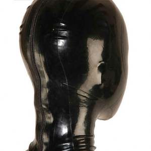 Латексная маска Фетиш 100% натуральные латексные резиновые капюшоны с открытым ртом сексуальные головные уборы ручной работы женские костюмы для Хэллоуина Косплея - Product Image 5