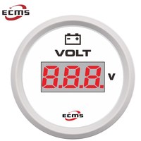 Voltmeter Digital Universal 52mm Baru dengan Layar Tampilan 9-32V dan Lampu Latar Delapan Warna Bezel 316L Merek ECMS
