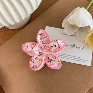 Pince à cheveux en forme d'œuf tendance avec motif floral imprimé UV pour femme - Product Image 4