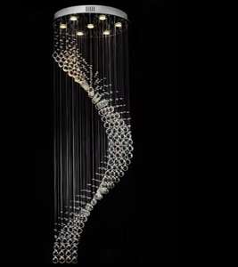 Contemporain Vintage Long Escalier Grand Plafond Grand Hôtel Moderne De Luxe Led Suspension Lustre De Luxe K9 Cristal - Product Image 5