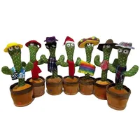 Vendita calda di Amazon divertente bambola da polsi che parla gioco che canta peluche registrazione giocattolo musicale danza Cactus