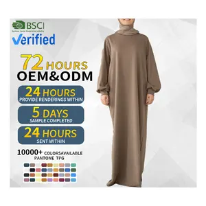 定制标志OEM & ODM毛衣Abaya热卖高品质超大针织衫针织连衣裙毛衣Abaya女装