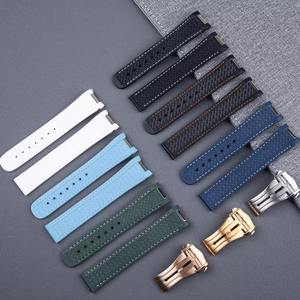 สายนาฬิกายาง FKM แท้ 100% สำหรับนาฬิกา Seamaster <span class=keywords><strong>Aqua</strong></span> Terra 150 AT150 พร้อมข้อต่อสแตนเลส - Product Image 1