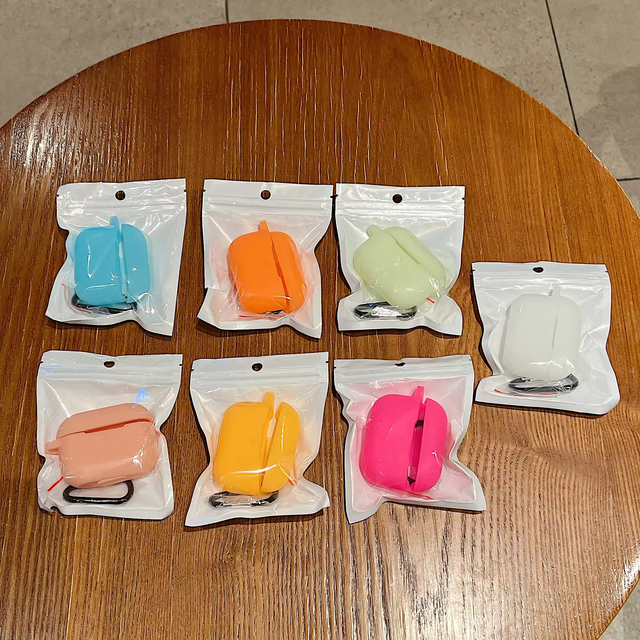 New Silicone Glow in the Dark Fluorescent bluetooth Headphone case Cover Luminous Shockproof Cover for Apple Airpods Pro