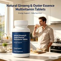 Comprimés multivitaminés à l'essence naturelle de ginseng et d'huître, complément alimentaire pour adultes, soutien énergétique et immunitaire, OEM