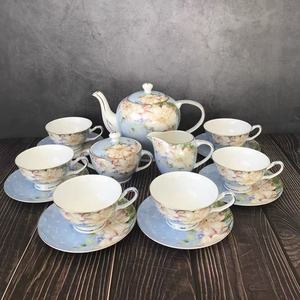 High Quality European-Style British Bone China Coffee Cup Saucer Set Direct From Manufacturer in China 15 Pcs <strong>Teaset</strong> - Product Image 3