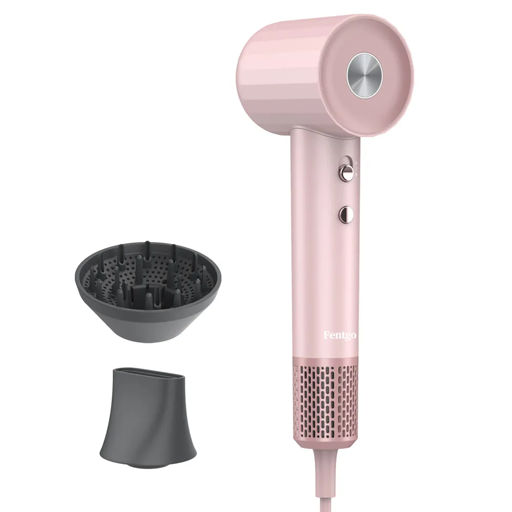 Professional high speed low noise hair dryer for fast drying, 4 heat and 3 speed and cool settings negative ion hair dryer