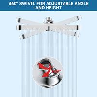360 °   Pommeau de Douche Rotatif 12 Pouces Haute Pression 5 Modes de Jet Buses Anti-Colmatage Effet Pluie