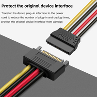 Para SATA 15PIN adaptador de enchufe extensor 1 2 salida Cable divisor codo PC Disco Duro puerto serie fuente de alimentación Cable 1 línea SATA