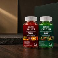 OEM Private Label Fruit en Groente Superfood Gummy Supplement Duo 2 x 60 Gummies Natuurlijke Smaken Vegan Glutenvrij