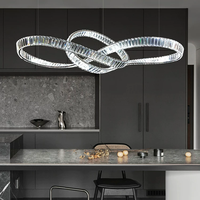 Suspension LED moderne et simple, réglable en hauteur, à intensité variable, avec interrupteur, options de longueur variées, pour café, salle à manger, en acier inoxydable