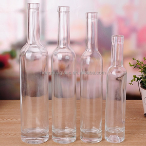 Biểu Tượng Tùy Chỉnh Frosted Rõ Ràng 200Ml 375Ml 500Ml 750Ml Vòng Glass Rượu Chai Cho Rượu Vang Vodka Rượu Vang Gin Với Nút Chai Cap - Product Image 1