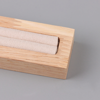 Présentoir à bagues en bois véritable, organisateur de bijoux en velours, support de rangement de bureau, vitrine à bijoux en bois