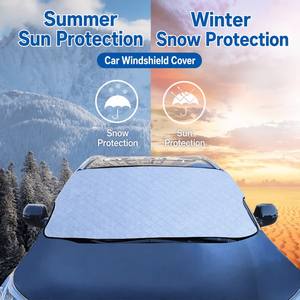 Housse de pare-brise de <span class=keywords><strong>voiture</strong></span> matelassée à 4 couches avec doublure en polaire, imperméable, isolation thermique, protection de la <span class=keywords><strong>vitre</strong></span> avant de la <span class=keywords><strong>voiture</strong></span> pour l'<span class=keywords><strong>hiver</strong></span> - Product Image 2