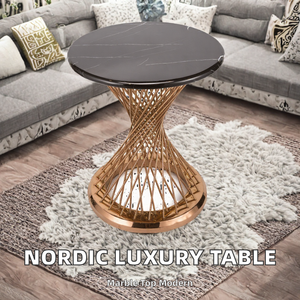 Nordic Luxury Modern Salontafel Couchtisch Marble Top <b>End</b> Coffes <b>Table</b> Set <b>Sofa</b> <b>Side</b> Round Glass Coffee <b>Table</b> for Living Room - Product Image 2