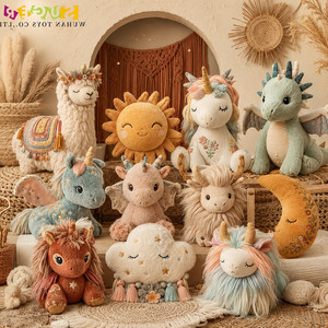 Set di Peluche Fantasia Boho Personalizzato, Bambole Imbottite <span class=keywords><strong>Unicorno</strong></span>, Drago e Alpaca per <span class=keywords><strong>Cameretta</strong></span> Neonati e Decorazione Fantasiosa per Camere da Bambina - Product Image 1
