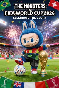 100% Authentique Popmart <span class=keywords><strong>the</strong></span> MONNNSSS.TER X <span class=keywords><strong>FF</strong></span>.IIF.F.AA F0ot.ball W0.rld C0.up Joint Plush Doll for Decoration labubu - Product Image 5