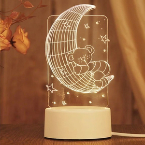 3D Optical Illusion Table Lamp with 7 Color Changing <b>LED</b> <b>USB</b> Night <b>Light</b> for Home Decoration and Gift - Product Image 1
