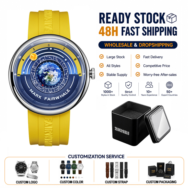 Custom Logo Fashion Creative Astronomical Luxury Quartz Watch High Quality Water Resistant Soft Silicone Strap Stainless Steel
