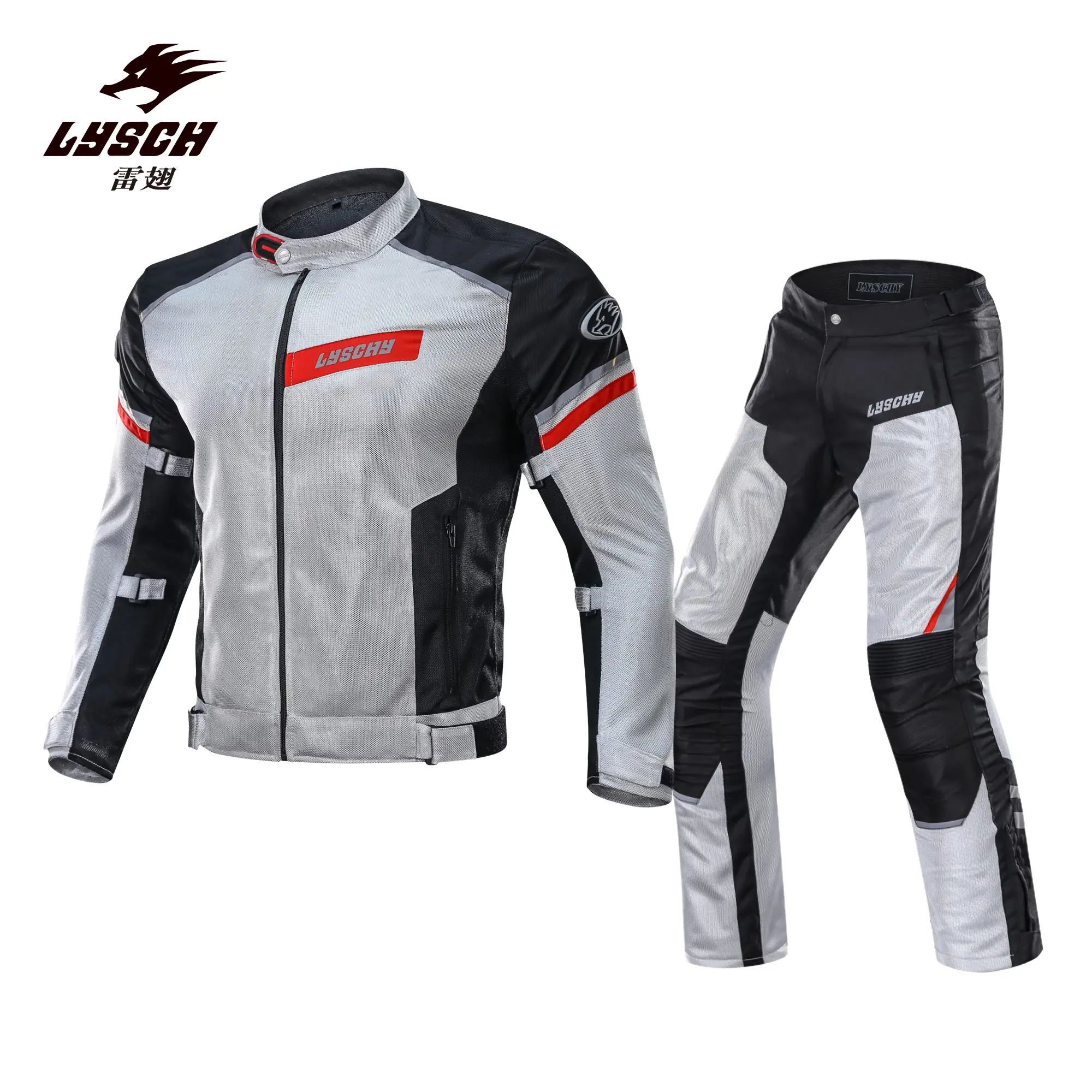 LYSCHY New Motorcycle Jacket Summer Mesh Moto Racing Jacket Men's Motorcycle Protective Gear Clothing Blouson Moto Black