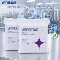 WIPESTAR Tisu Steril 9 Inci Poliester untuk Ruang Bersih, Tisu Bebas Serat yang Diiradiasi Gamma untuk Pembersihan Biopharma & Perangkat Medis