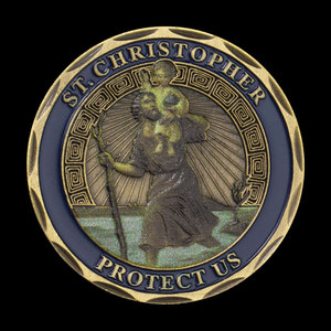 Chất lượng cao ST Christopher huy hiệu đồng mạ người bảo trợ Saint của du khách cầu nguyện Thiết kế tôn giáo lưu niệm đồng xu - Product Image 5