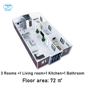 40ft mở rộng container nhà sang trọng kỳ nghỉ biệt thự 1 2 3 4 Phòng Ngủ prefab nhà Modular thép xây dựng văn phòng với phòng tắm - Product Image 5