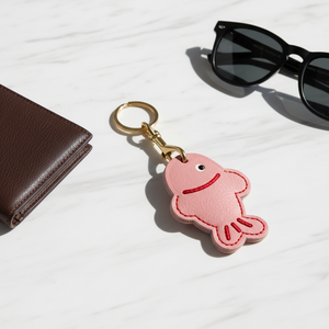 Handgefertigter Hochwertiger Echtleder-Schlüsselanhänger Umweltfreundlich Pflanzlich Gegerbter Geschnitzter Cartoon-Fisch Niedlicher Tierfigur-Taschenanhänger - Product Image 6