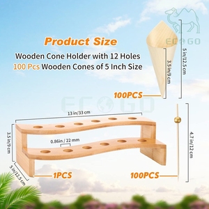 ที่วางของตกแต่งงานแต่งงานแบบกำหนดเอง ชั้นวางไม้ไผ่สำหรับจัดเก็บ จัดแสดงอาหาร ที่วางโคนไอศกรีม ที่วางโคนน้ำแข็งไส - Product Image 4