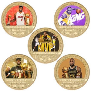 Moneda Conmemorativa del Desafío de la Estrella del Baloncesto King James 23 <span class=keywords><strong>Lebron</strong></span>, 5 Monedas de Iniciación para Niños y Adultos, Regalos para Actividades Deportivas - Product Image 1