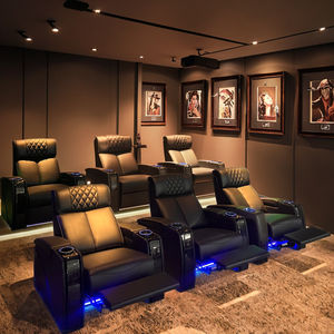 Sofá reclinable VIP individual de lujo, reposacabezas <span class=keywords><strong>el</strong></span>éctrico, asiento de <span class=keywords><strong>película</strong></span> de cuero genuino para cine en casa, <span class=keywords><strong>sótano</strong></span>, teatro, Hotel - Product Image 1