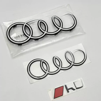 Emblema de 4 anillos ABS para capó delantero y maletero trasero de coche para Audi A3 A4 A5 A6 A7 A1 A2 Q2 Q3 Q4 Q5 Q7 Q8 TT S3 S4 S5 S6 S7