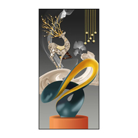 Peintures sur toile en porcelaine de cristal de luxe moderne, art mural abstrait géométrique et art encadré
