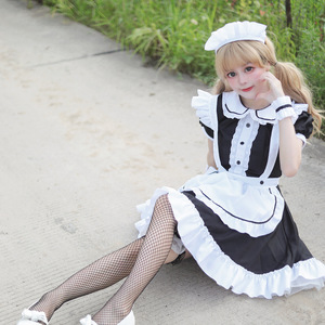 Japanese Style Anime Inspired Maid Outfit Black Polyester Cosplay Costume For Role Playing Drama Games - Product Image 4