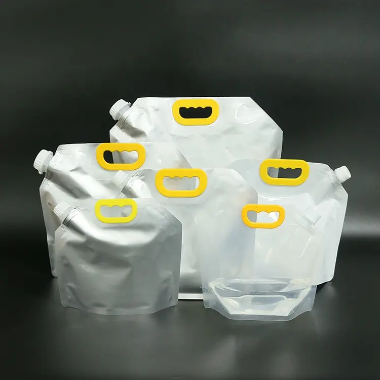 Custom Transparent / Aluminium Foil 5l Clear Plastic Drink Bag Water Stand up Pouch with Spout Bag