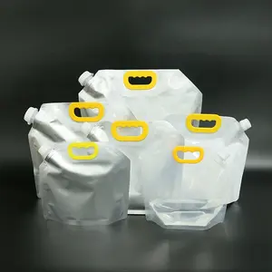 定制透明/铝箔5l透明塑料饮料袋水站袋，带喷口袋