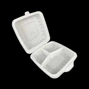 3 Fächer Kunststoff zum Mitnehmen Essens zubereitung Lebensmittel behälter Mikrowellen geeignete Einweg-Plastik-Lunch-Bento-Box