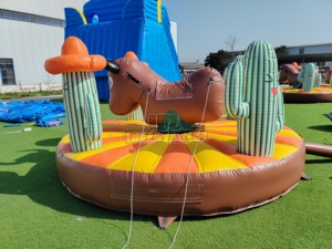 Taureau de rodéo gonflable commercial en PVC sans alimentation électrique pour enfants, idéal pour les fêtes de carnaval, les fêtes de jardin et la location d'équipements de divertissement. - Product Image 3