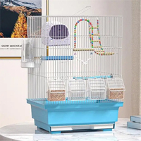 Grande Cage à oiseaux en fer coulissant, pliable et confortable, Cage en fil d'acier, Cage de Villa de luxe pour perroquets