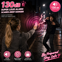 Alarme de sécurité personnelle 130 dB avec appel d'urgence SOS, lampe torche LED, alarme de défense personnelle rechargeable pour femmes et personnes âgées
