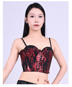 À la mode Sexy Brillant Sequin Broderie Jarretelles Hot Dance Show Performance Porter pour Discothèque Chanteur Bar Act Tops - Product Image 6