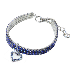 Collar para Mascotas en Forma de Corazón, Collar de Cristal Azul, Blanco, Rosa y Rojo, Joyería Decorativa para Perros y Gatos Pequeños y Medianos - Product Image 5