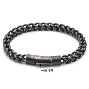 पुरुषों लक्जरी स्टेनलेस स्टील आधुनिक लिंक श्रृंखला, पुरुषों के लिए गहने 18k प्लेटेड, लॉक आकार ईसाई पार्टी उपहार के साथ ब्रेसलेट - Product Image 6