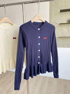 <span class=keywords><strong>Cardigan</strong></span> Casual primavera Slim Fit Twist da donna con orlo <span class=keywords><strong>in</strong></span> <span class=keywords><strong>pizzo</strong></span> e Logo frontale - Product Image 6