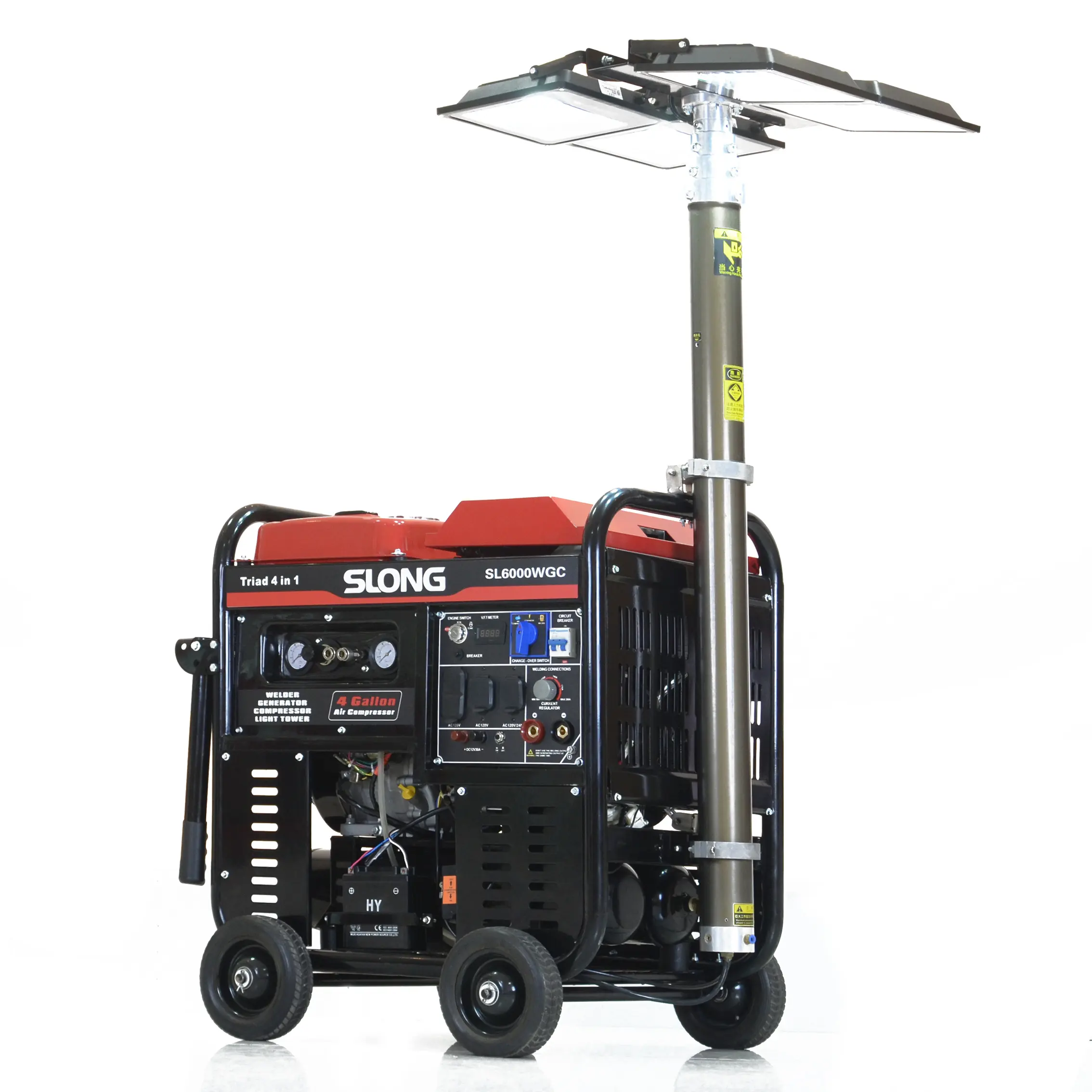 SL6500E-WGC 4 in 1 Welding generator compressor led floodlight light gasoline 4 stroke used power generator