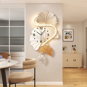Arte Mural Moderno de Lujo con Luces LED, Lámpara de Pintura de Porcelana Acrílica con Cristal UV, Mural Luminoso con Reloj - Product Image 4